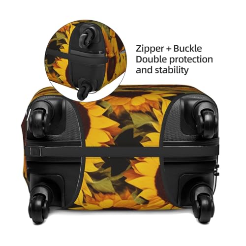 Yellow Sunflowers Print Luggage Suitcase Covers Elastic Washable Luggage Protector Luggage Covers For Suitcase4