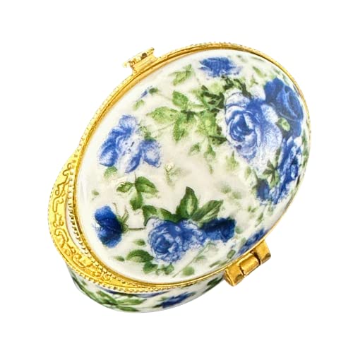 Evenchae Miniature Porcelain Box - Jewelry, Trinkets, Mementos, Keepsakes - Gift Ready W/Velvet Bag #TOP5