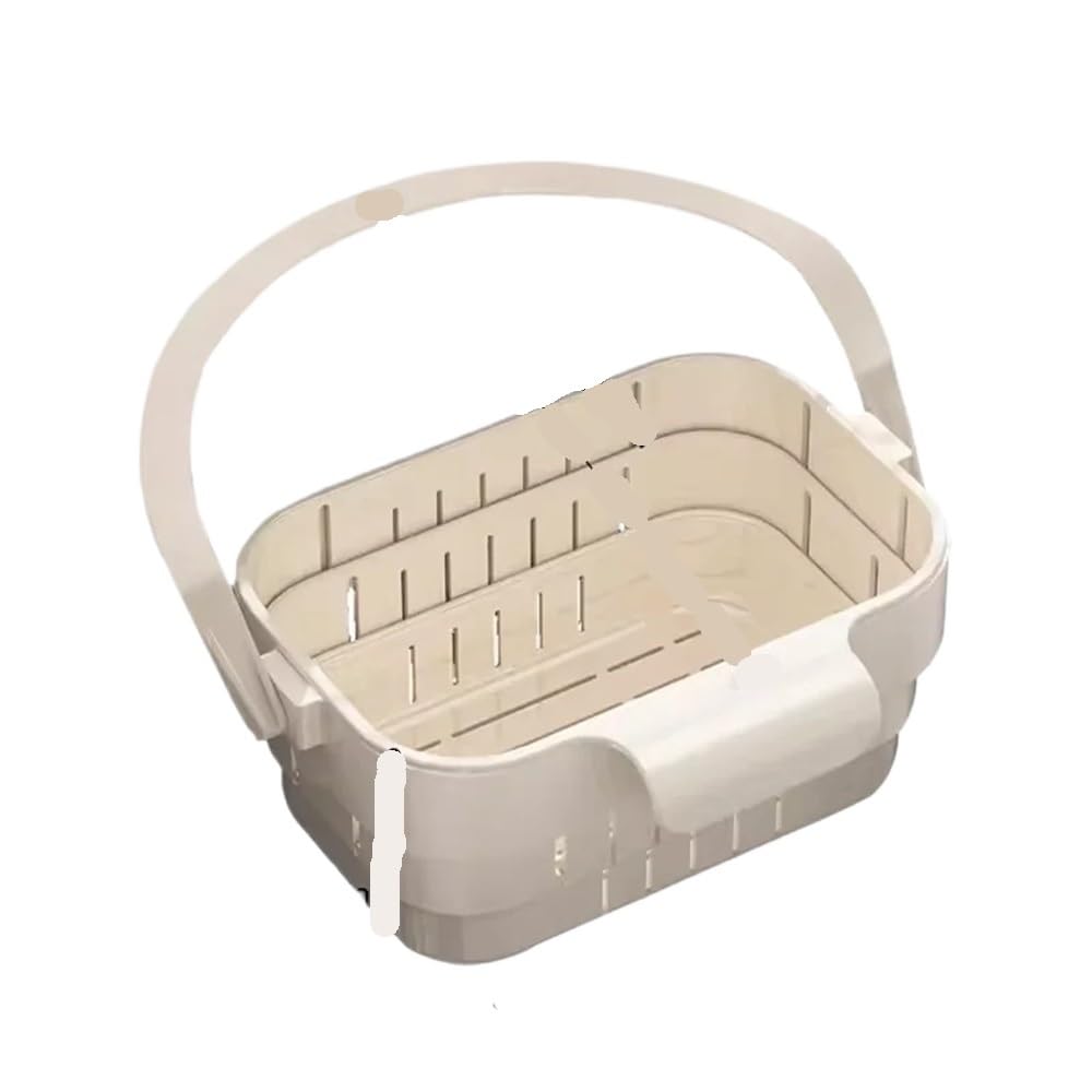 2Pcs Stretchable Sink Colander Fold Hanging Drain Basket Flip Lid Kitchen Strainer for Produce Small Utensils