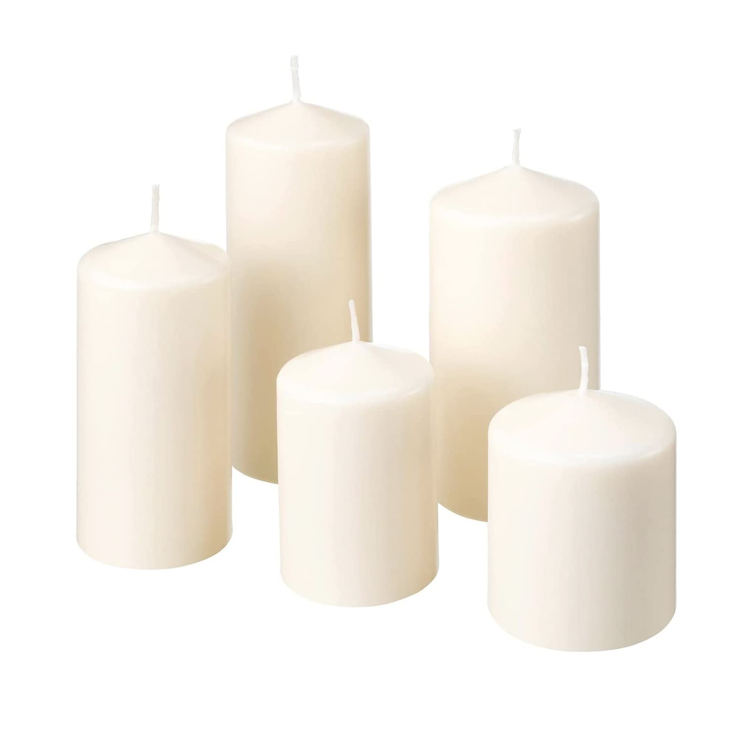 GREATOYAR Juego de Velas, Conjunto de 12 Velas, Vela Gruesa, Tamaño 7x15.5cm, Color Blanco, Cera sin Perfume, Sin Goteo, Larga Duración, Calidad de la UE