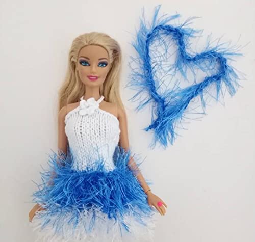 Image of Eyelash Fun Fur Yarn Premium 100% Polyester 164 Yds (150 Mt), 3.53 Oz (100 Gr) Colorful Crochet Yarn Dıy Hand Knitting. (Blue, 1 Skein)