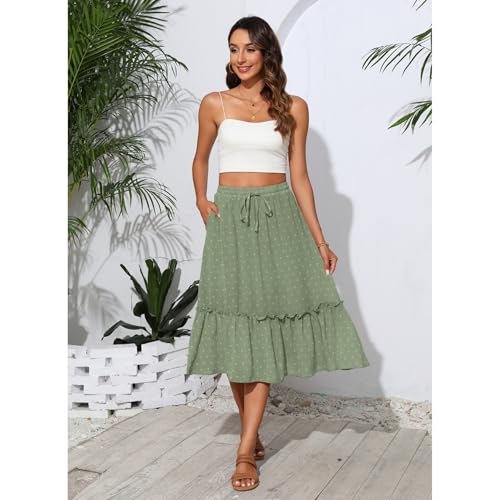 Image of Witsmile High Waist Tiered Skirts for Women Flowy Skirts for Women Long Length with Pockets 2026 Fashion Trendy