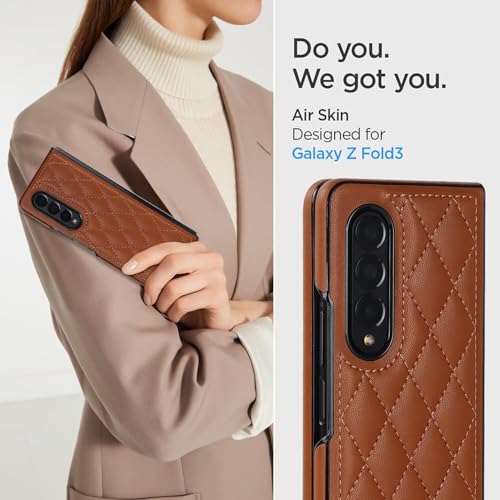 Coque Samsung Galaxy Z Fold 3 protection magnétique intégrale et housse en cuir marron - 7