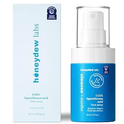 Hypochlorous Acid Spray Dermatologist Tested HOCl Facial Cleanser for Sensitive, Acne-Prone & Irritated Skin Soothes Redness, Eczema, Rashes & Itching Skin Repair Spray, 2 fl oz - Honeydew Labs