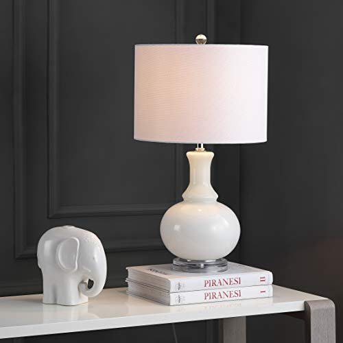 Lámpara de mesa blanca moderna de vidrio 28 pulgadas miniatura 2