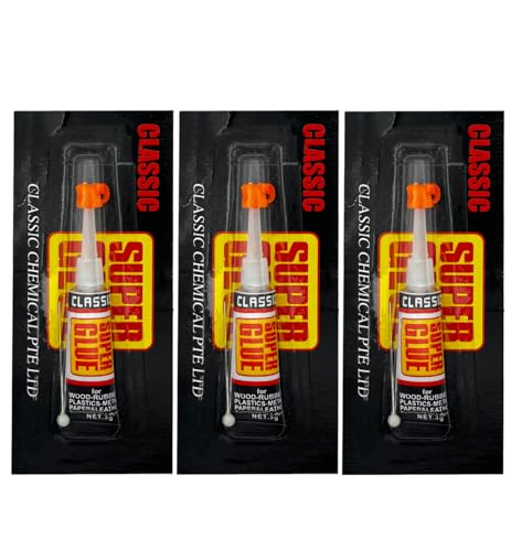 3pack Super Glue Gel 0.7 oz (3gr.) per Tube | Clear color | Strong Adhesion | Instant Bonding | Glue Liquid with Precision Applicator | All purpose | Fast Drying | Super Glue | 3pack