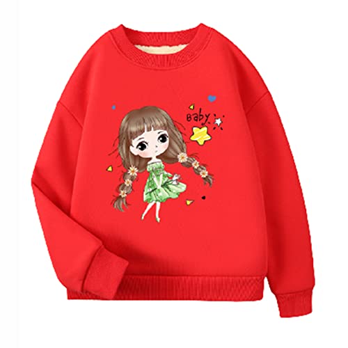 QIAOPING Filles Plus Pull Polaire Mignons Petites Filles Sweats Imprimés Enfants Épaississent Manteaux Chauds Cover