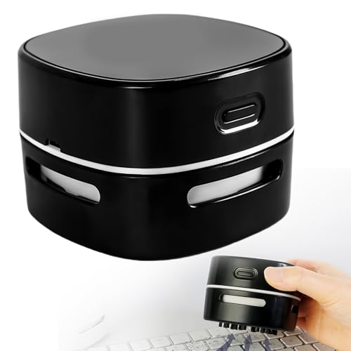 SPORWAY Aspiradora recargable USB, mini portátil 360°, inalámbrica, para oficina, coche, viajes, escuela (negro)