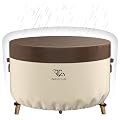 Zadst Cycle Table Cover Waterproof, Patio Furniture Round Table Covers, 600D Heavy Duty Round Table Cover for Anti-UV, Rip Resistant, Water Resistant,?XX-Large, Brown & Beige?, YZ8005