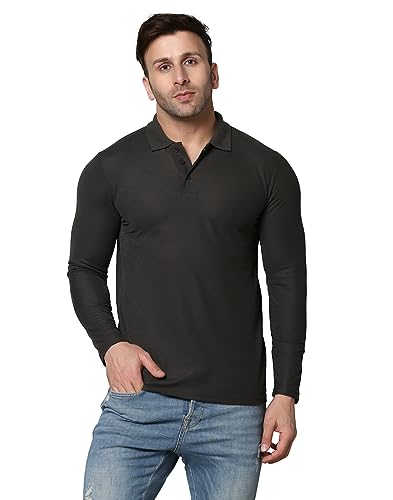 Image of INKKR Full Sleeve Men's Solid Polo Neck T-Shirt Combo