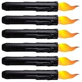 Amosfun LED Flammenlose Stabkerzen 6 Stück Batteriebetrieben Langlebiges Material Schwarz Flackernde Elektrische Kerzen für Tischdekoration Party und Weihnachtsbeleuchtung
