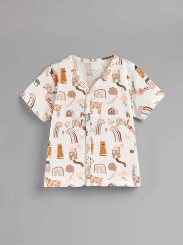 Image of HELLCAT 100% Cotton Front Open Jhabla Vest & T Shirt for Babies - Pack of 5 (Unisex,Short Sleeve)