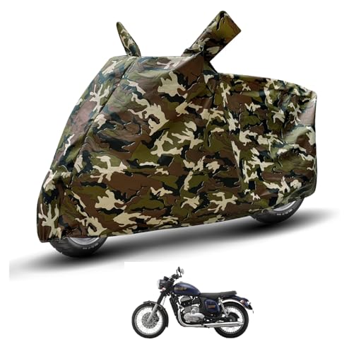 Image of Auto Hub Waterproof Bike Cover Compatible with Jawa Forty Two Dustproof, UV Protection Two Wheeler Bike Forty Two Cover - Army Print