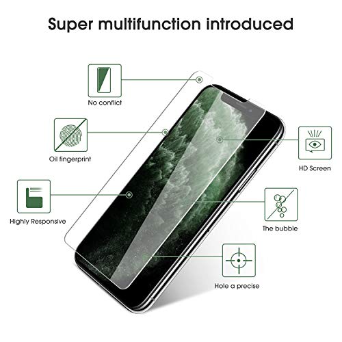 Image of OMOTON Pack of 4 Tempered Glass Screen Protector Film for iPhone 11 Pro /X /XS [Installation Kit Provided] Anti-Scratch, Easy Installation, Bubble-Free, Transparent [5.8 Inches /5.8 Inches)