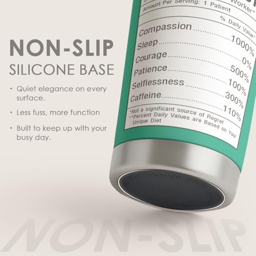 SANDJEST Nurse Tumbler Cup - Nutritional Facts Travel Coffee Mug Gift - 20oz Tumblers Nurse Gifts for Birthday, Christmas, Appreciation Week, Nursing School Graduation for Nurses, Practitioners