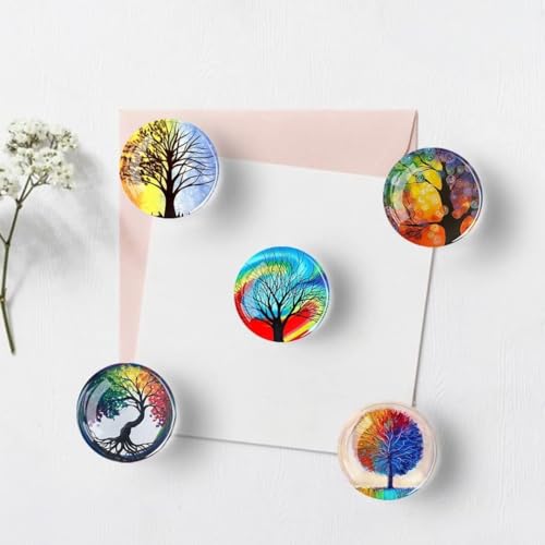 Image of Colorfull Fridge Magnets Marble Texture Crystal Refrigerator Glass Magnet Decorative Fridge Strong Small Cute Colorful Magnet for Kitchen Office Whiteboards Cabinets Photos Party (Design 2)