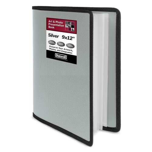 Dunwell Art Portfolio 9X12 Folder - (Silver), 9 X 12 Art Holder For Kids, 24 Pockets Display 48 Pages, Art Folder, Portfolio Binder, Art Folio, Portfolio Book, Art Binder, 9X12 Art Portfolio #TOP20