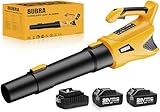 Cordless Leaf Blower 21V Electric Leaf Blower Cordless Powerful 500 CFM with 2 X 4.0Ah Batteries and Charger, 5 Speed Modes, Lightweight Battery Powered Leaf Blowers for Lawn Care and Yard Clearance