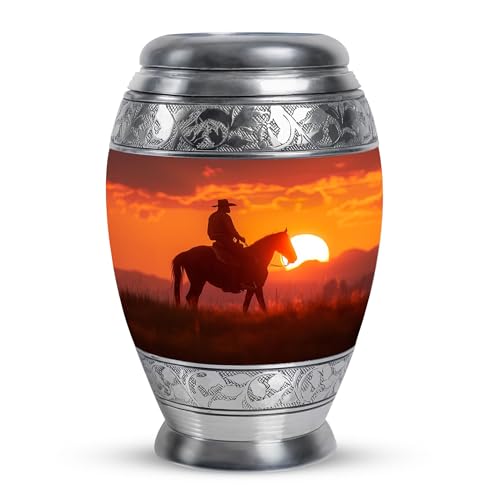 Image of Cowboy Urn - Mini Urns for Human Ashes - Cremation Urns for Adult Ashes Women - Adult Cremation Urn - (3 inch Pack of 1)