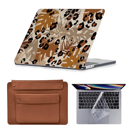 Funda MacBook Pro 14 pulgadas para oficina y cafetería diseño plantas marrones