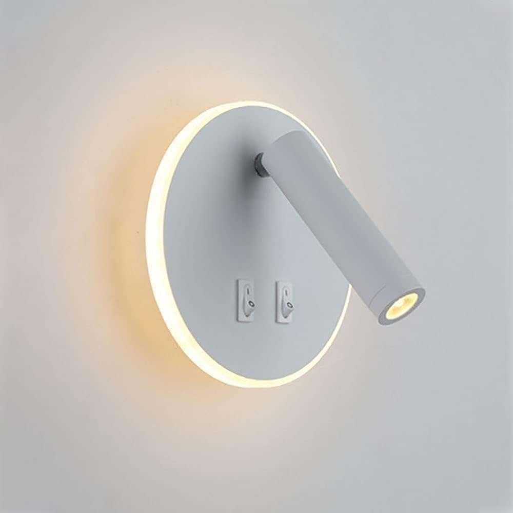 Rotatable Wall Spotlight Acrylic Shade Adjustable Wall Lights Hardwired Sconce with Switch Wall Mounted Lamp