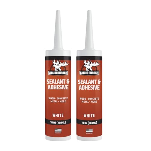 Liquid Rubber Waterproof Sealant and Adhesive Caulk White 2 Pack