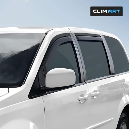 Image of CLIM ART in-Channel Incredibly Durable Rain Guards for Chrysler Town and Country 2008-2016, Original Window Deflectors, Vent Window Visors, Vent Deflector, 4 pcs.- 608320