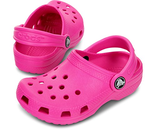 Image of Crocs Kids Unisex Classic Kids Neon Magenta Croslite Clogs and Mules - C4C5