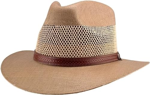 American Hat Makers Milan Small Firm Straw Fedora Hat for Men & Women | Premium Breathable Straw Hats with Durable Weave, All-Day Comfort, and Stylish Summer Sun Protection Tan