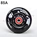 JCCHT 72mm/76mm/80mm 85A Inline Skate Wheels, Indoor Outdoor Roller Skate Wheels Replacement 8 Pack with Bearings,Black,80mm