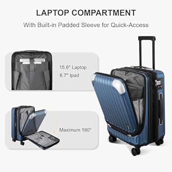 LEVEL8 Lichtgewicht Koffer 100% PC Microdiamanttextuur Hardcase Ontwerp Koffer Bagage met 4 Spinner Wielen en TSA Slot, Handbagage Cabine (54.5 cm, 40L, Wit