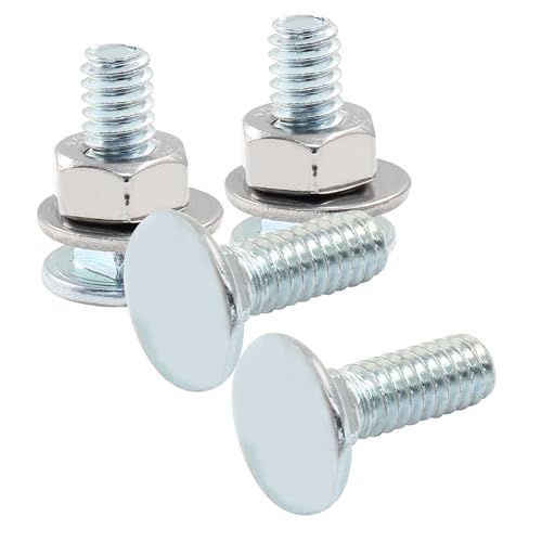 Image of 12 Sets 1 /4-20 x 3 /4 Inch Carriage Bolt Kit, Carbon Steel Carriage Bolts Galvanized Carriage Bolt Assortment, Round Head Carriage Screws with Hex Nuts and Flat Washers Full Thread Coverage