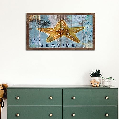 Panneaux corail et poissons de mer suspendus en bois - 6