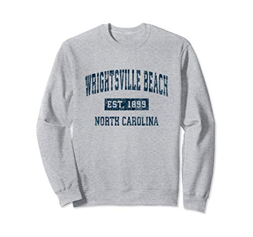 Wrightsville Beach NC Navy Vintage Sports Sweatshirt