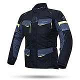 Chaqueta protecciones moto, impermeable, transpirable y corta viento gracias a la inserción de su membrana dm-drytex | Incluye ventilaciones con cremallera en la parte delantera y en la espalda