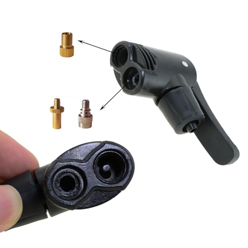 DGZZI Braçadeira inflável de plástico preto com furo duplo para bicicleta adaptador de bomba adaptad