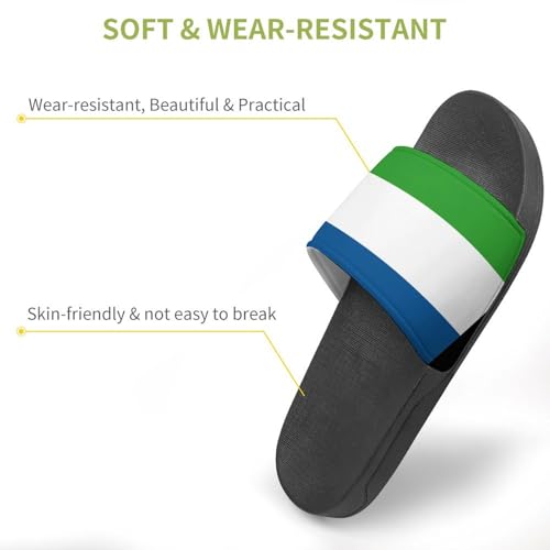 Sierra Leone Flags House Slippers Bedroom Shoes Shower Sandals Bathroom Slides Quick Drying Indoor Slippers 41 (255mm)3