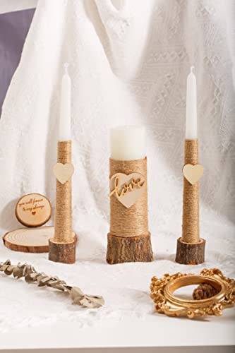 image for LIKEYO Unity Candles for Wedding Ceremony Set - Wedding Candles, Rusti