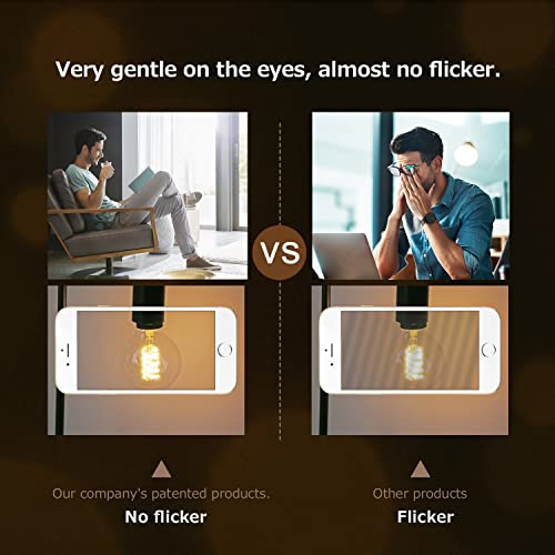 G25 Led Globe Light Bulbs，Antique Flexible Spiral Led Filament Light Bulb，Vintage Led Edison Bulb,4 Pack, Soft White 2700K,6W Equivalent To 60W， 600Lm， Dimmable With 80+ Cri，E26 Base,Clear Glass #TOP4