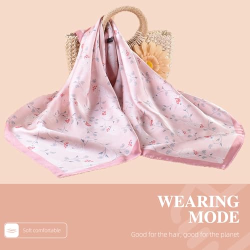 Head Scarf for Women Like Silk Scarf Hair Scarf Printed Square Scarf Bandanas for Sleeping 27 Inches3