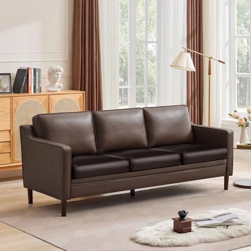 Image of YISUN PU Leather Couch Cushion Cover, Waterproof Stretch Sofa Slipcovers, Faux Leather RV Chair Seat Covers, Loveseat Cushion Replacement Chair /Furniture Protector, 3Pcs(Brown)