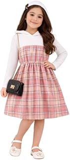 BOTGO Girl's Polyester Above Knee Frock | Frock Dress Perfect for Dance Practice, and Special Events | Hooded Neck Full Sl...
