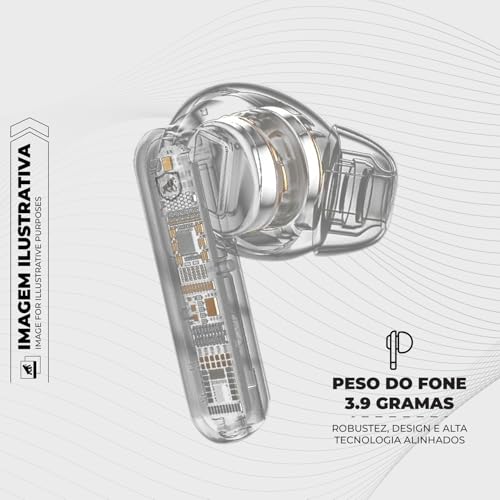 Gshield Fone de ouvido sem fio Earbuds Symetric Bluetooth 5.3 com Som Imersivo, Microfone Integrado,