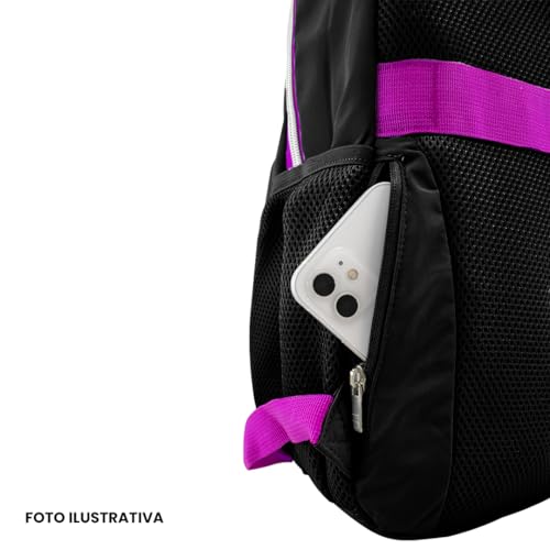 Mochila Feminina Rebecca Bonbon Menina Infantil Com Squeeze e Pompom RB (Preto)