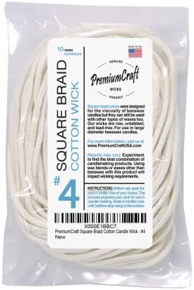 PremiumCraft Square Braid Cotton Candle Wick - #4