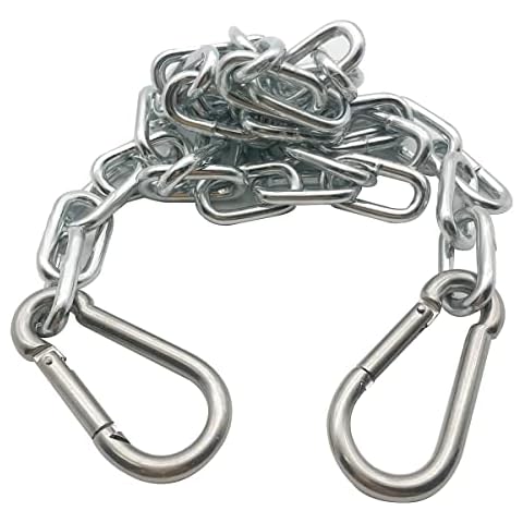 MIKMAYTOO 3/16" X 24" Trailer Safety Chain with Locking Carabiners Grade 30 (M5*24 Inch Trailer Safety Chain-1PCS) Cover