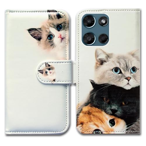 Bcov Case for Motorola Moto G Play 2026/Moto G 2026,Cute Brown Cat Leather Flip Phone Case Wallet Cover with Card Slot Holder Kickstand Case for Moto G 2026/ G Play 2026