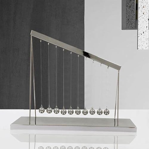 Newton's Berceau pour bureau, 10 boules en acier, décoration de démonstration d'équilibre cinétique, pendule en métal robuste, cadeau scientifique pour décoration de bureau, décoration d'intérieur