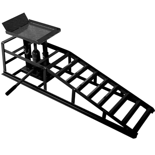 Car Lifts for Home Garage, Auto Truck Service Ramps Lifts, Portable Heavy Duty Vehicle Dumbwaiter Ramps 5 Ton, Automotive Hydraulic Dumbwaiter Repair Frame Lift(2 Pack) Black miniatura 2