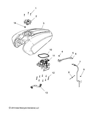 Indian Motorcycle Fuel Line, Tank to Rail, Genuine OEM Part 5415871, Qty 1